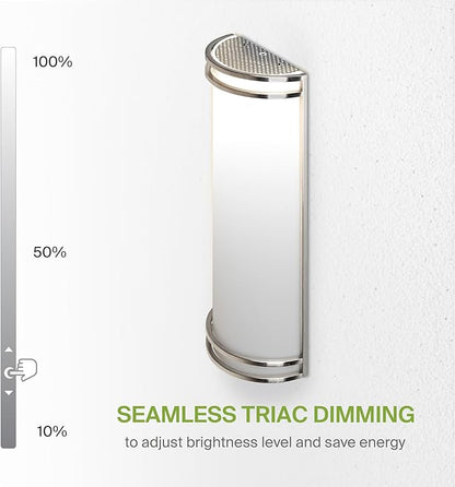 ASD LED Indoor Wall Mount Light Fixture - 18 Inch 25W Modern Interior Nickel Dimmable Wall Sconce Light - ETL 3000K 4000K 5000K Adjustable - Hallway, Bedroom LED Wall Lights