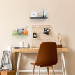 iobiotio Small Floating Shelves, 12 x 4'' Shelves for Wall, Decorative Floating Shelves for Home Office, Wall Mounted Rack, Clear Black, 2 Pcs