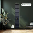 7-Tier Wall Shelf with 3 LED Lighting Modes, Multifunctional Wall Mounted Vertical Lack Shelf with Remote Control for Bedroom Living Room Vanity, Black