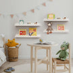 Scalloped Baby Book Shelf,Floating Shelves for Wall Set of 4 Solid Pine Wood Nursery Bookshelves with Wave Lip for Bedroom Kids, Toddler Room, Baby Room, Nursery Decor(White,60cm)