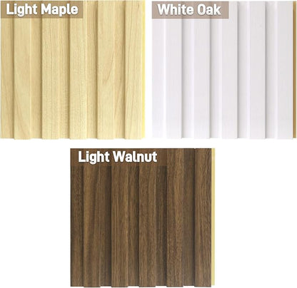 3 Packs Sample 6 x 5.9in Slat Wood Wall Paneling, WPC Wainscoting Panels for Interior Wall Decoration Living Room Bedroom, Accent Wall Panels