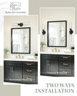 Ken & Ricky Modern Bathroom Sconces Set of 2, Matte Black Bathroom Wall Sconces,24-Inch Wall Sconce Light Fixtures for Bathroom Living Room Bedroom