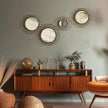 Hicarer 4 Pcs Decorative Wall Mirror Round Modern Circle Mounted Mirror Metal Wall Art Decor for Bedroom Living Room Entryway Dining Room Hallway (Bronze)