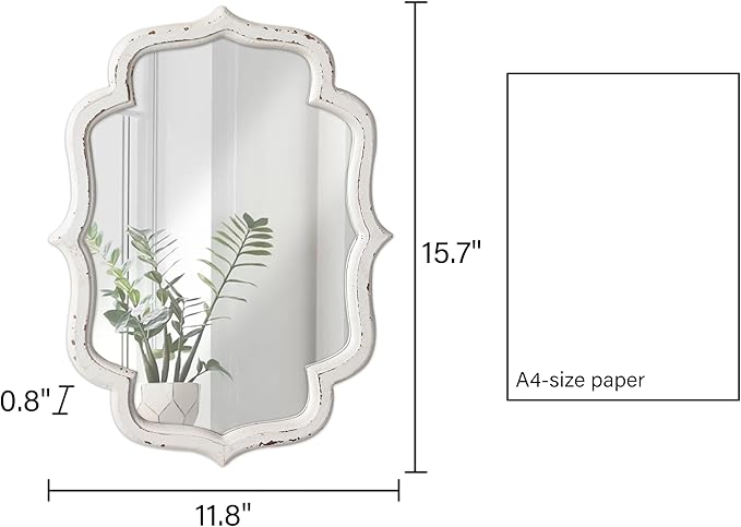 Vintage Small Scalloped Wall Mirror Decorative 16