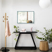 AAZZKANG Metal Framed Rectangle Wall Mounted Mirror Decorative Modern Bedroom Bathroom Vanity Mirrors Vertical or Horizontal Blue