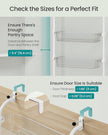 SONGMICS Over the Door Pantry Organizer, 6-Tier Kitchen Pantry Door Organizer with Adjustable Tall Baskets, Hanging Spice Rack, for Bedroom Bathroom Laundry Room, Transparent UKCS046WG01