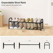 STO STO Expandable Shoe Organizer, 1-Tier Metal Shoe Rack for Closet, Up to 8 Pairs Adjustable Storage for Front Door Entrance, Free Standing Organizer for Entryway, Black