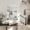 White Rectangle Mirror, Metal Framed Wall Mounted Mirror Modern Window Hanging Mirrors for Bedroom Living Room Fireplace 18x26 Inch Decor