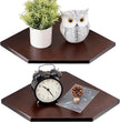 Corner Shelves Wall Mount, Set of 2 Solid Oak Wood Floating Corner Shelves with Wire Hole Display Shelf with Wire Hole Small Plant Display for Kitchen Living Room Bedroom