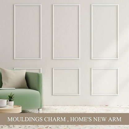3 Sets Peel and Stick Wall Molding Kit, Premade Wainscoting Panels for Interior Wall Moulding Decor, Ready to Assemble Wainscoting Accent Panel (54 x 24In, 24 x 24In)
