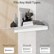 Danpoo Adhesive Floating Shelf for Wall Storage, Metal Wall Shelf for Bathroom/Living Room/Kitchen/Bedroom, 20