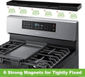 30 Inch Magnetic Stove Top Shelf | 3-Zone Kitchen Organizer with Anti-Slip & Anti-Fall Design | Heat Resistant (-40°F to 446°F) Food-Grade Silicone Spice Rack for Flat Stoves-Black