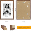 puthiac 9x12 Solid Oak Wood Picture Frame, Fits 6x8 with Mat or 9x12 Without Mat, Wall or Tabletop Display with Stand, Vertical or Horizontal, Plexi Front, 3 Pack, Walnut