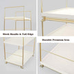 2-Tier Kitchen Spice Rack - Freestanding Stackable Bathroom Countertop Storage Shelf - Cosmetic Organizer Holder- Square Standing Rack (Golden)