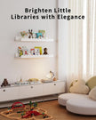 Shario Nursery Book Shelves, 4-Pack White Floating Shelves for Wall Kids, Scalloped Shelves, Wall Book Shelves for Bedroom Kids, Toddler Room, Baby Room, Nursery Decor