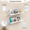 Nursery Book Shelves, 17 Inch Metal Floating Shelves for Wall 4 Pack, Scalloped Shelves, Wall Mounted Book Shelf for Kids Bedroom, Baby Room, Nursery Decor (White)