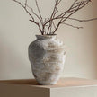 Ceramic Farmhouse Vase Rustic Decor,Pottery Decorative Flower Vases for Home Decor,Boho Vase for Table, Living Room,Bathroom,Shelf,Mantel Decoration,7.7 inch