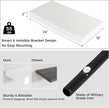 Floating Shelves for Wall, 24 Inch Wide x 12 Inch Deep Floating Shelves, Long Wood Floating Wall Shelf Shelves for Living Room Bathroom Bedroom Kitchen Home - (White, 24