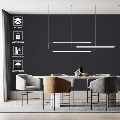 Amiya Black Peel and Stick Wallpaper Solid Color Textured Dark Grey Contact Paper Self Adhesive Wallpaper Matte Removable Wall Paper Decorative Walls Decal Vinyl Roll A Set of15.7×236"
