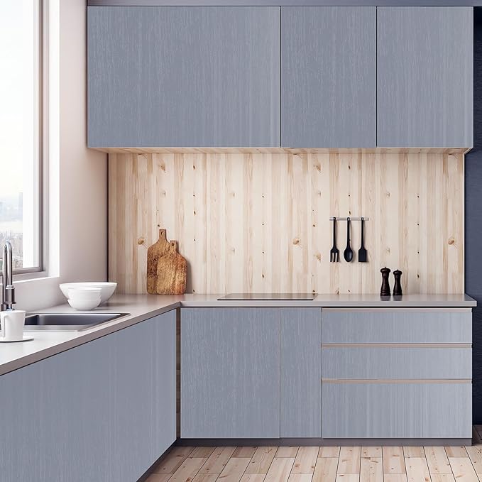 wishFIRE Grey Blue Textured Peel and Stick Wallpaper 15.7