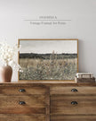 InSimSea Framed Canvas Wall Art Vintage Decor, Wildflower Field Vintage Wall Art Canvas Prints, Modern Farmhouse Bathroom Home Wall Decor, 16