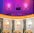 Battery Operated Wall Sconces Set of 2, Wireless Wall Light with 10000mAh RGB Dimmable Magnetic Bulb, Rechargeable Wall Sconce with Remote Control for Bedroom Living Room