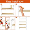 IBUYKE Spice Rack Wall Mount,4 Tier Hanging Seasoning Organizer,Spice Rack for Wall for up to 50 Jars,Spice Organization for Kitchen Cabinet,Living Room,Bathroom,Pantry,Natural TLJ016R