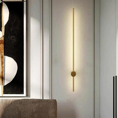 Minimalist Black LED Wall Light - 3-Color Adjustable Sconce for Bedroom & Living Room - 350° Rotatable Aluminium Design (100cm)(Gold,100cm)