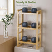 AmazerBath Bamboo Over The Toilet Storage Shelf - 3-Tier Bathroom Organizers and Storage Shelves, 2 in 1 Dual Stable Above Over Toilet Bamboo Shelf Home Storages Rack for Small Bathroom, Space Saver