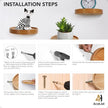 AceList 3-Pack Round Floating Shelves for Wall Decor, 6'' Diameter Beech Wood Floating Shelf, Cup Plant Wall Shelves for Bedroom, Bedroom, Living Room, Bathroom, Kitchen