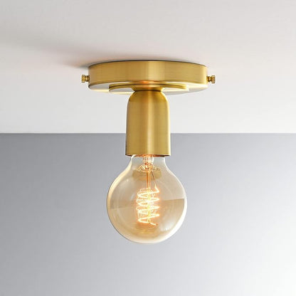 BRIGHTTIA Luna Uno 1-Light Wall Sconce - Mid Century Industrial Modern Flush Mount Fixture for Wall & Ceiling - Minimalist Lamp for Bathroom and Small Spaces - Brushed Gold (BC0026-1G)