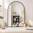Arched Wall Mirror 36x24 Inch Black Bathroom Vanity Mirror with Metal Frame, Modern Arch Mirror for Bedroom, Living Room, Entryway, Wall Mounted Decorative Mirror