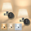 Battery Operated Wall Sconces Set of Two, Wireless Black Wall Lights with 10000mAh RGB Rechargeable Bulb and Remote Control, Sconces Wall Decor for Bedroom Living Room 9.5 in