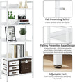 NUMENN Bookshelf, 5 Tier Bookshelves, Home Office Bookcase Shelf Storage Organizer, Free Standing Storage Shelving Unit for Bedroom, Living Room and Home Office, White