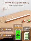 Under cabinet lighting wireless, 2400mAh rechargeable cabinet light, battery operated, magnetic, stick on, 106 LED 3-Color shelf lights, dimmable, with Remote Control(Wood color, 2-Pack 12.2inch)