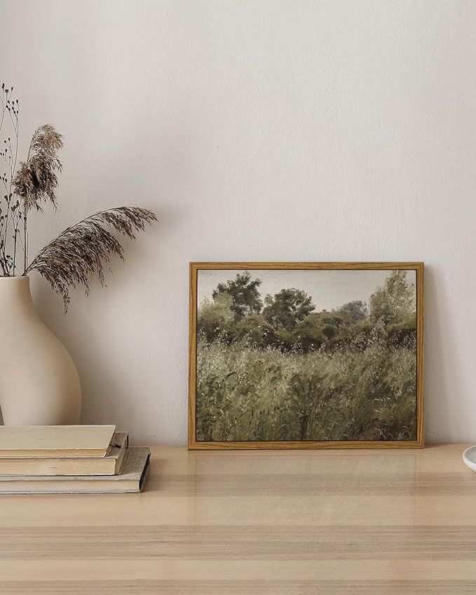 InSimSea Framed Canvas Wall Art Vintage Decor, Small Canvas Wall Art, Living Room Desk Decor, Vintage Farmhouse Wall Decor for Bedroom Living Room, Ready to Hang Wall Artwork, 8