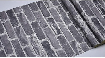 Okydoky Peel and Stick Wallpaper, Grey Brick Wallpaper for Home Decoration,Contact Paper Stick and Peel Backsplash, Vinyl Self Adhesive Wall Paper for House, Workshop & Office, 17.3" x 118", C201-3