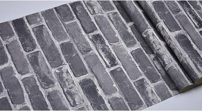 Okydoky Peel and Stick Wallpaper, Grey Brick Wallpaper for Home Decoration, Kitchen Contact Paper Stick and Peel Backsplash, Vinyl Self Adhesive for House, Workshop&Office, 17.3
