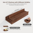 Axeman Picture Ledge Shelf | 16 Inch Walnut Floating Shelves Set of 3 | Rustic Wood Wall Shelves with Lip | 16