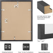 puthiac 12x16 Solid Oak Wood Picture Frame, Fits 8x12 with Mat or 12x16 Without Mat, Wall Display Only, Vertical or Horizontal, Plexi Front, 1 Pack, Black