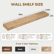 48x6.8x2in Floating Shelf – Natural Oak Solid Wood Rustic Mounted Shelf – Heavy Duty Decorative Storage for Living Room, Kitchen, Bathroom, Bedroom