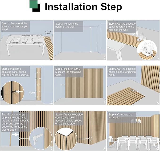 Premium Acoustic Wood Slat Wall Panels – Noise-Reducing Sound Absorption Panels for Home Theater, Studio & Office | Modern Decorative Slat Walling for Echo Control | Eco-Friendly & Easy to Install