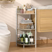 Bathroom Standing Shelf, 3 Tier Free-Standing Shelf Units, Open Floor Shelves, Triangular Curved Corner Shelf Stand for Small Space, Ideal for Bathroom,Kitchen,Vanity Storage and Organizer