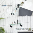 KOKOSIRI Bathroom Shelves Glass Floating Shelf 20-Inch for Bedroom, Living Room, Kitchen, Storage Hanging Rack Rustproof Wall Mounted Black B1105BK-L20
