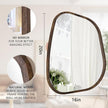 Asymmetrical Mirror Irregular Oval Wall Mirror Modern Wood Frame Unique Shape Wall Mounted Vanity Artistic Mirror Decorative for Living Room Bedroom Bathroom Entryway Hallway 20