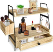 Coffee Bar Accessories and Organizer Countertop, Coffee Station Organizer Kitchen Counter Shelf, Condiment Storage,Cup Lid Holder Countertop Shelf for Bathroom