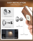 Wood LED Wall Sconce Magnetic 360°Rotate Mounted Mini Lamp Brightness Adjustable Nightlights Rechargeable Battery Powered Reading Light for Bedside Hallway Living Room Black Walnut Set of 2