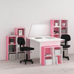 Furinno PASIR Book Shelf, 2-Tier Modern Bookshelf, Open Shelves Bookcase 9 x 12 x 21, for Living Room, Bedroom, Home Office, Pink/White