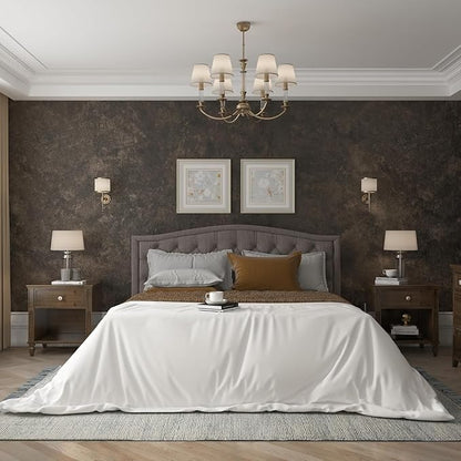 48"×354" Big Roll Large Size Dark Brown Tan Grey Concrete Wallpaper Peel and Stick Waterproof Thick Charcoal Gray Concrete Contact Paper Vinyl Adhesive Taupe Cement Sticker for Bedroom Office