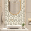 Wudnaye Floral Peel and Stick Wallpaper Vintage Tulip Floral Wallpaper 17.7in×196.8in Flower Farmhouse Contact Paper Peel and Stick Neutral Self Adhesive Removable Vinyl Wall Paper for Kitchen Bedroom